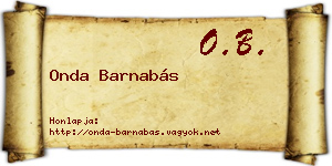 Onda Barnabás névjegykártya
